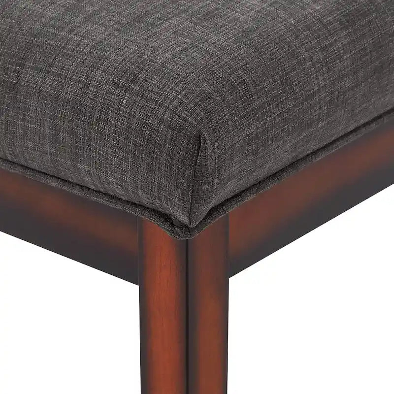 Upholstered Espresso Finish Bench