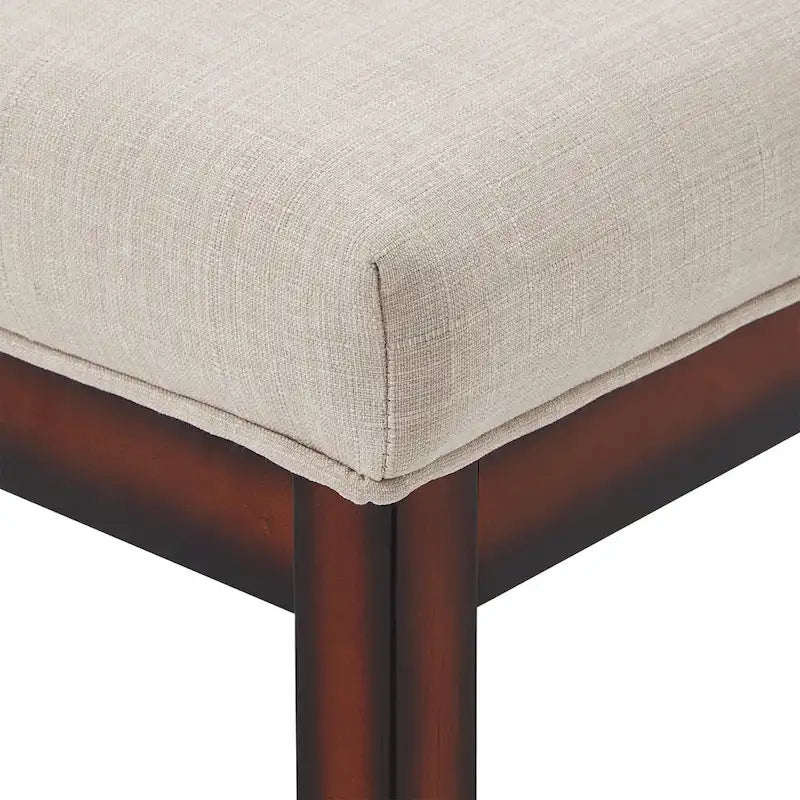 Upholstered Espresso Finish Bench