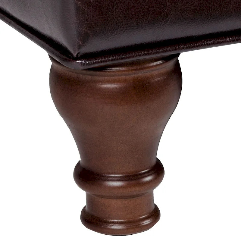 Tufted Espresso Storage Bench