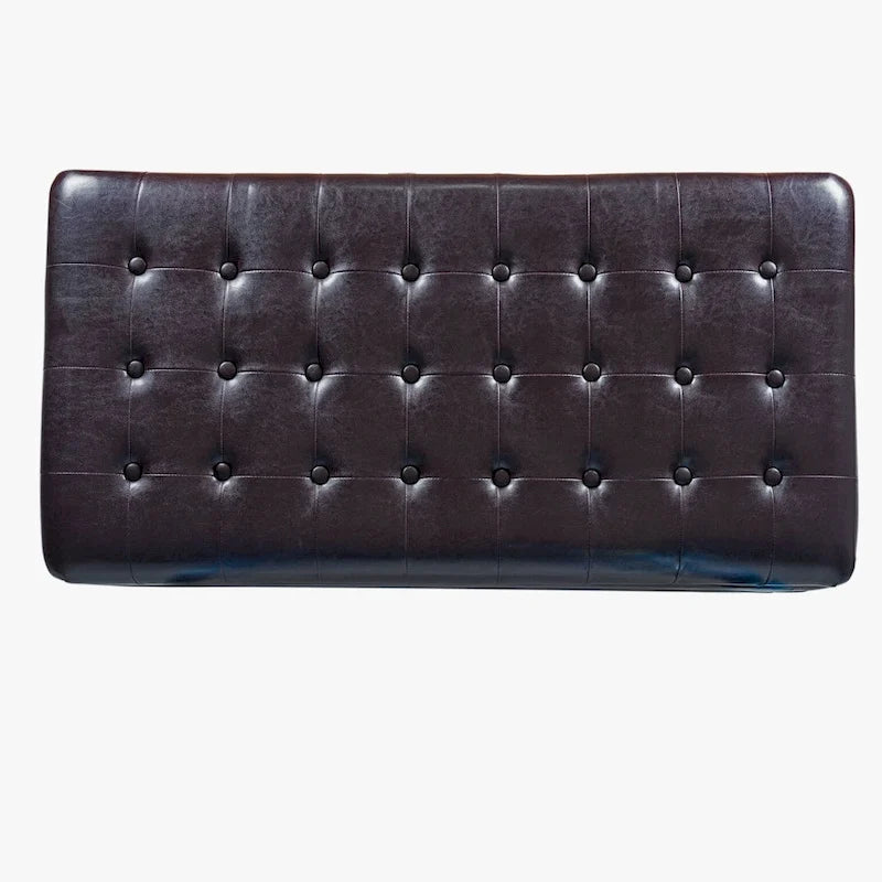 Tufted Espresso Storage Bench