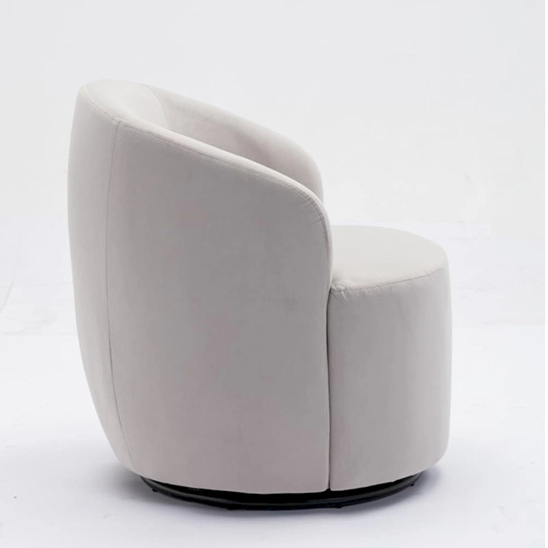 Velvet Swivel Accent Armchair with Metal Swivel Base