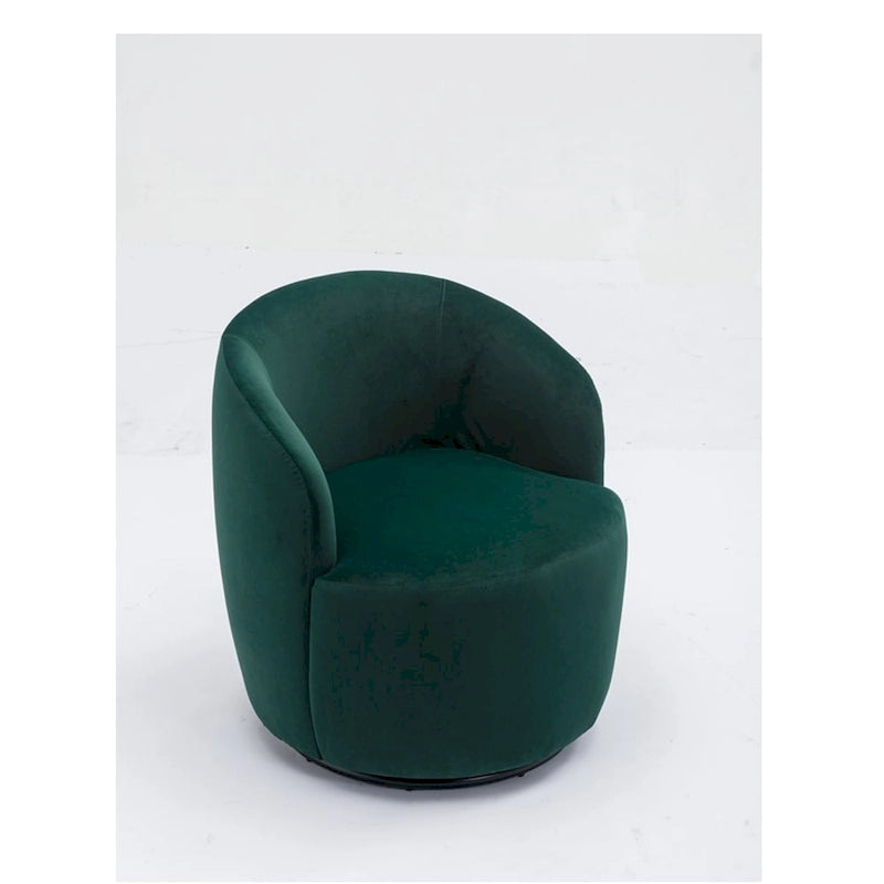 Velvet Swivel Accent Armchair with Metal Swivel Base
