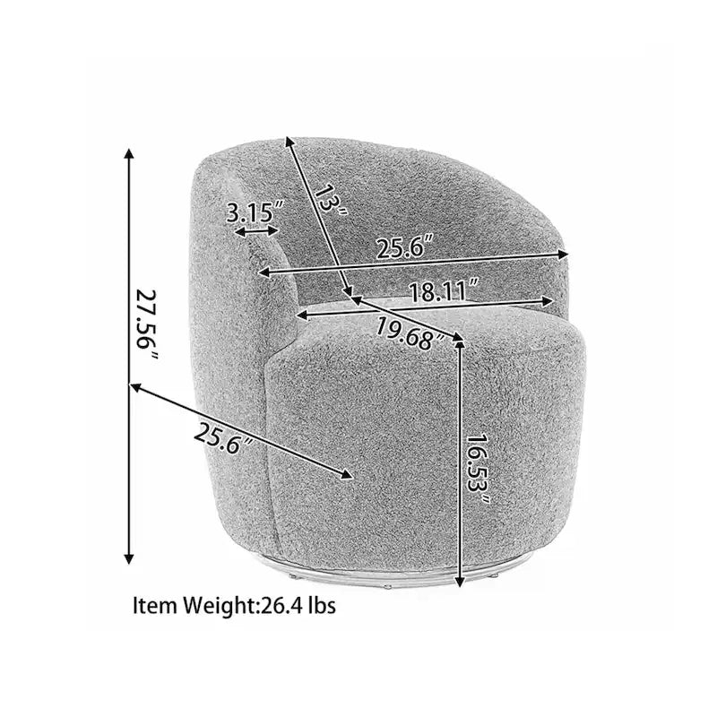 Velvet Swivel Accent Armchair with Metal Swivel Base