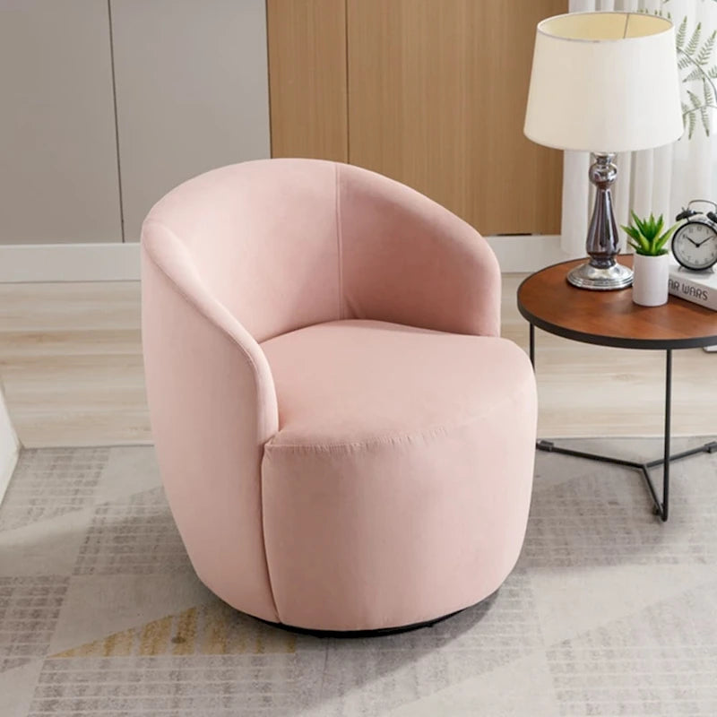 Velvet Swivel Accent Armchair with Metal Swivel Base