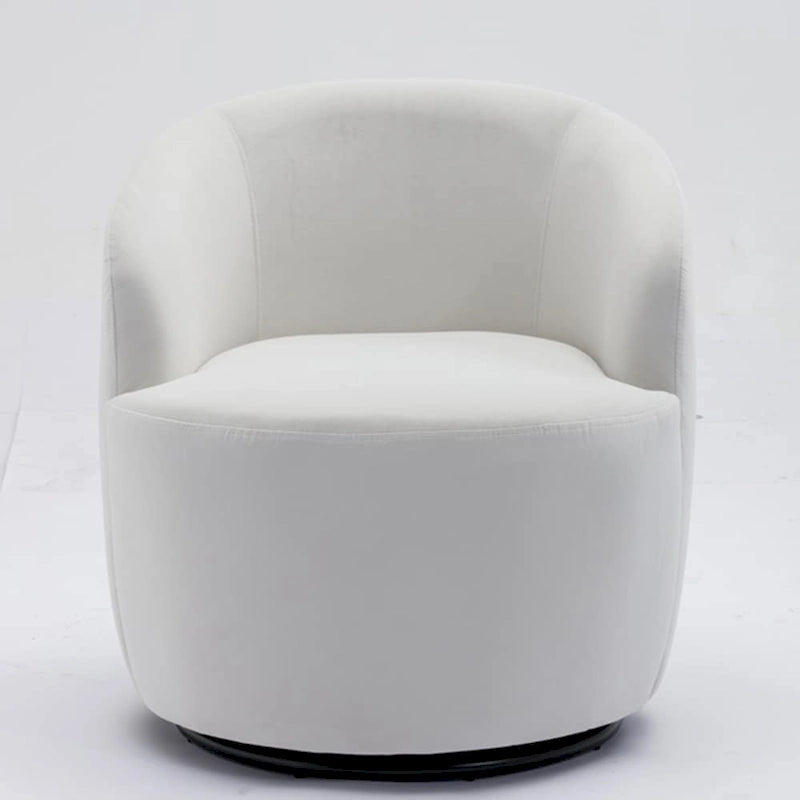 Velvet Swivel Accent Armchair with Metal Swivel Base