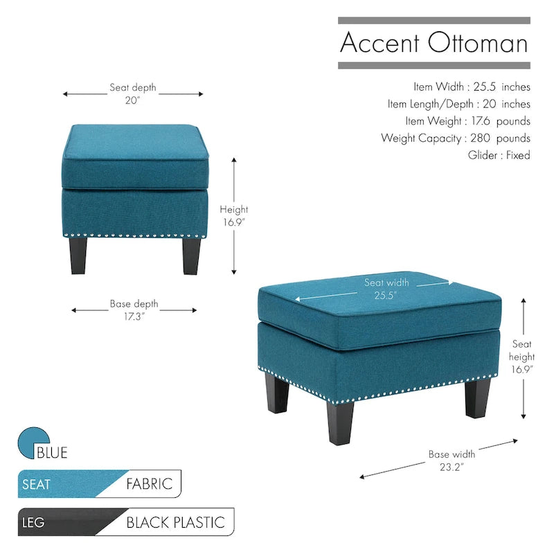 Fabric Accent Ottoman & Footstool