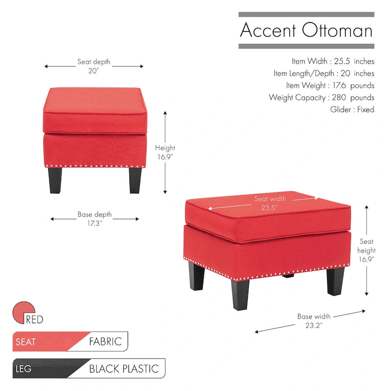 Fabric Accent Ottoman & Footstool