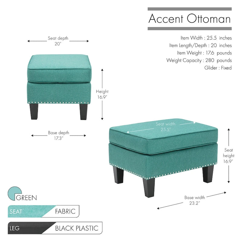 Fabric Accent Ottoman & Footstool