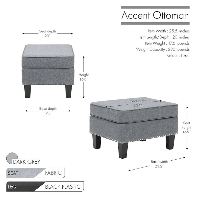 Fabric Accent Ottoman & Footstool