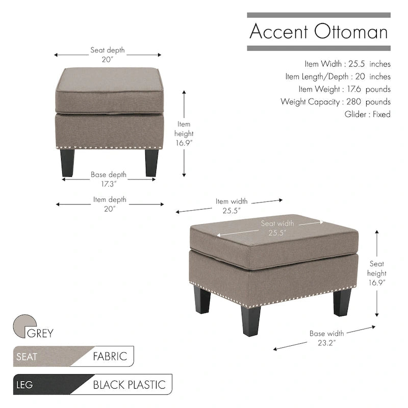Fabric Accent Ottoman & Footstool