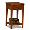 One Drawer Square Side Table with Shelf