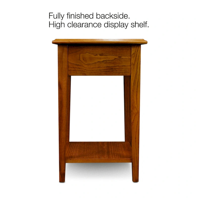 One Drawer Square Side Table with Shelf