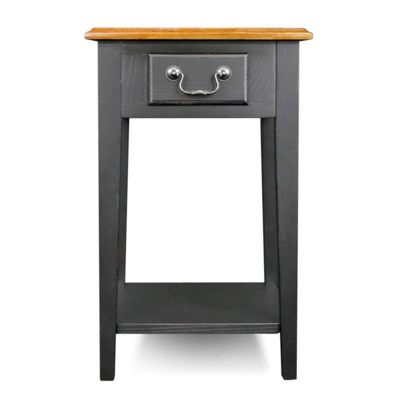 One Drawer Square Side Table with Shelf