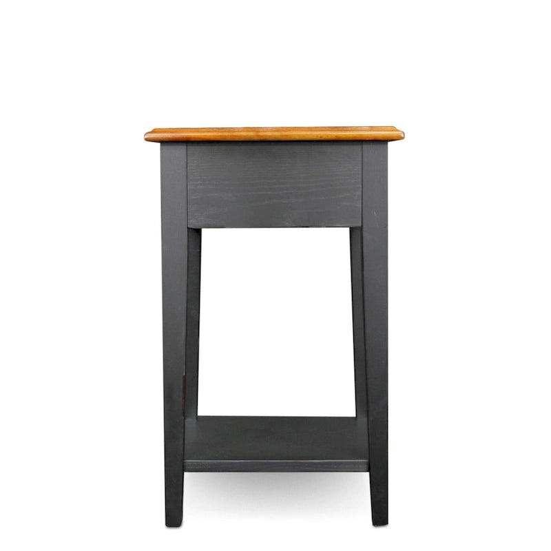 One Drawer Square Side Table with Shelf