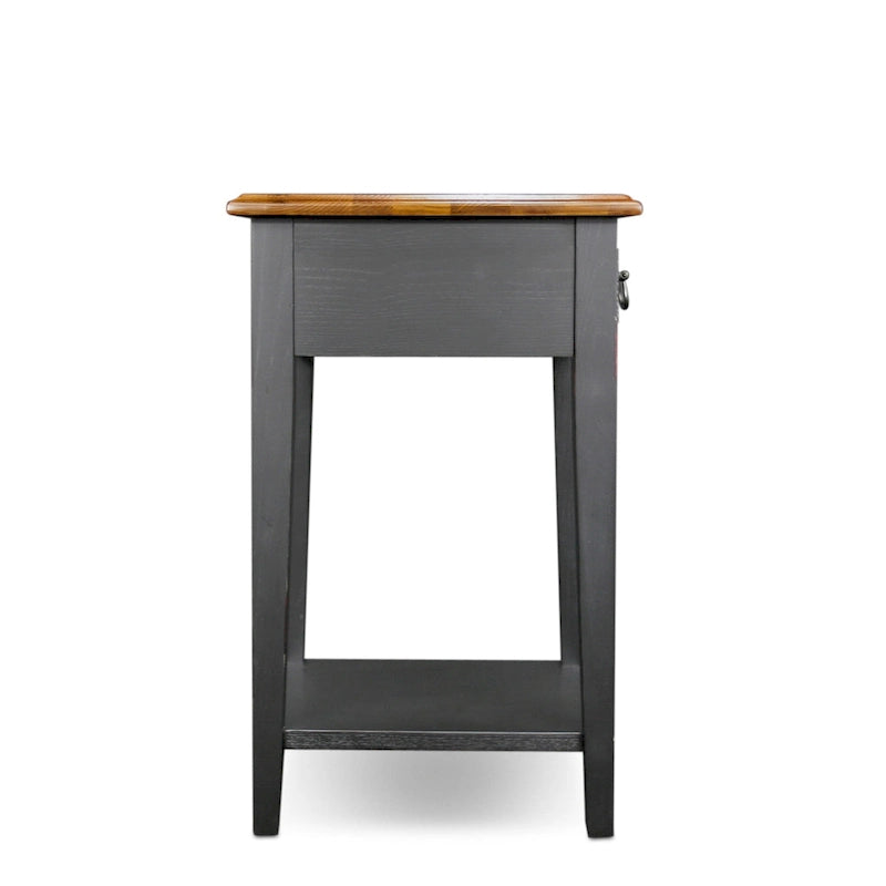 One Drawer Square Side Table with Shelf