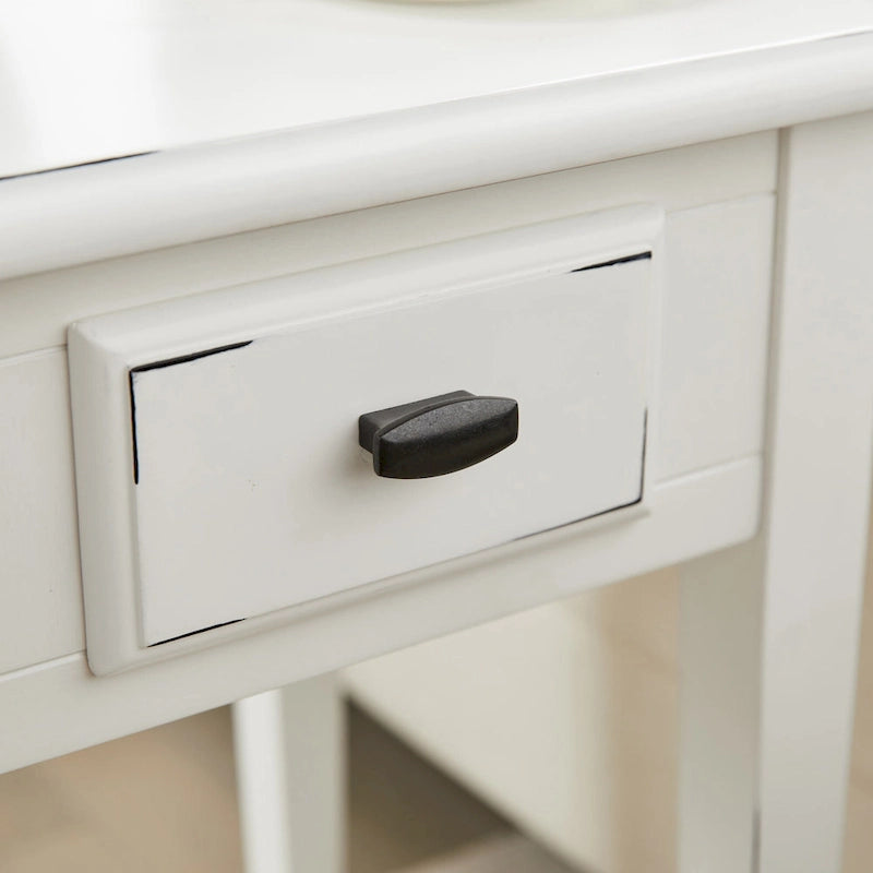 One Drawer Square Side Table with Shelf