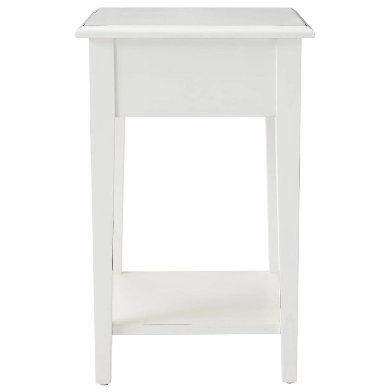 One Drawer Square Side Table with Shelf