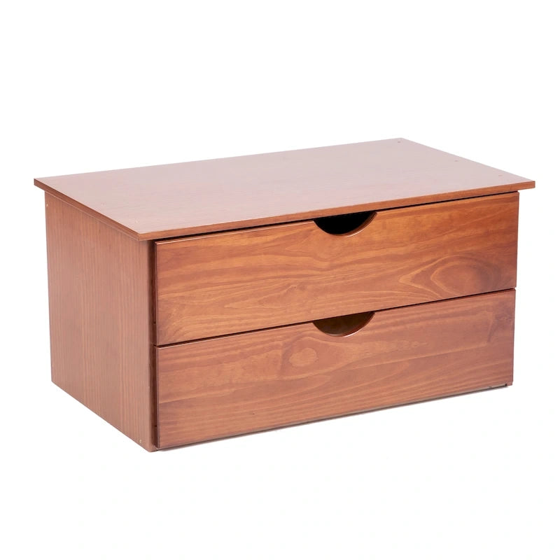 100% Solid Wood 2-Drawer Internal Chest for Wardrobe Armoires