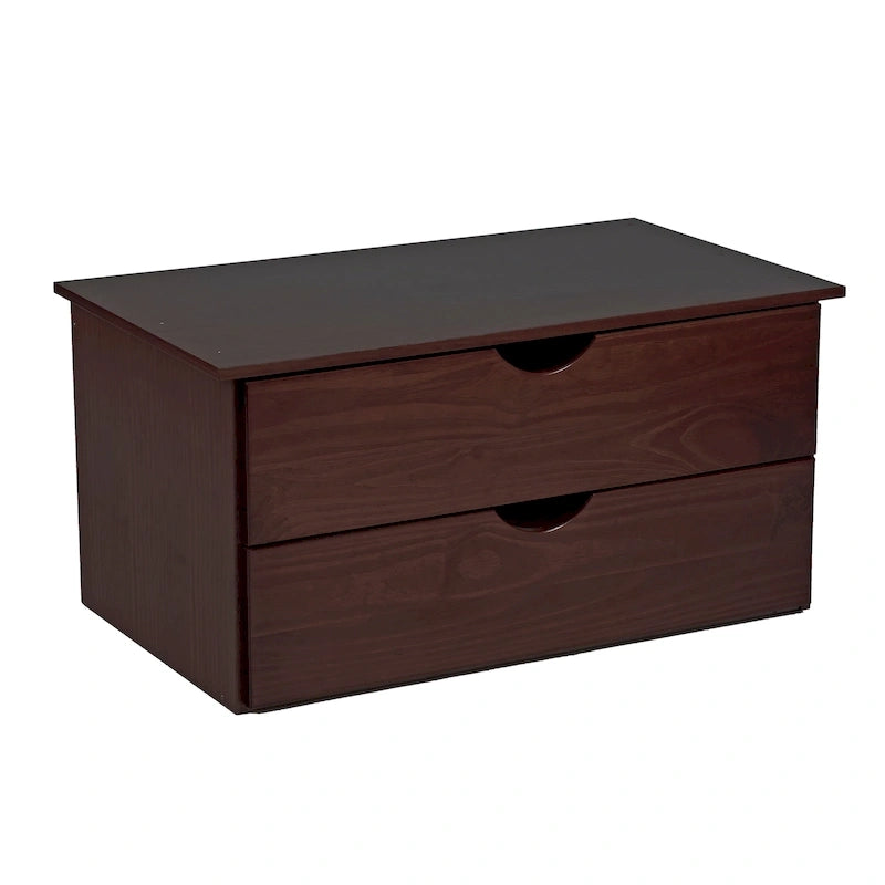 100% Solid Wood 2-Drawer Internal Chest for Wardrobe Armoires