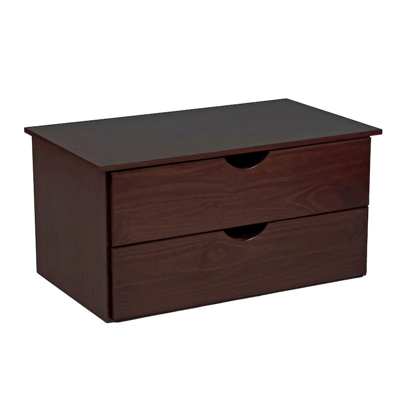 100% Solid Wood 2-Drawer Internal Chest for Wardrobe Armoires