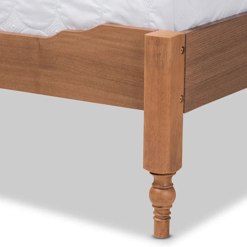 Transitional Rustic Platform Storage Bed with Shelves