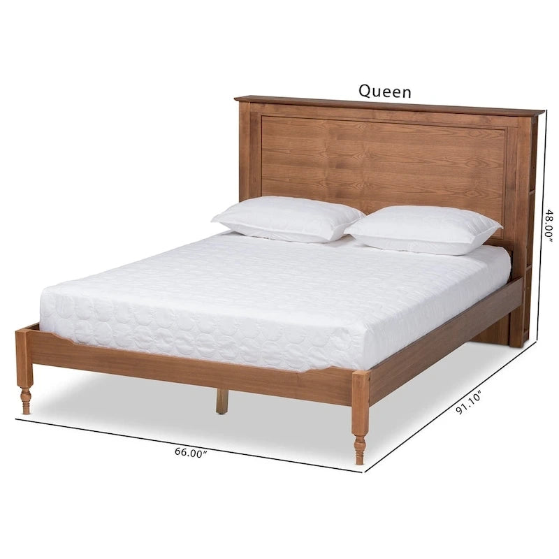 Transitional Rustic Platform Storage Bed with Shelves