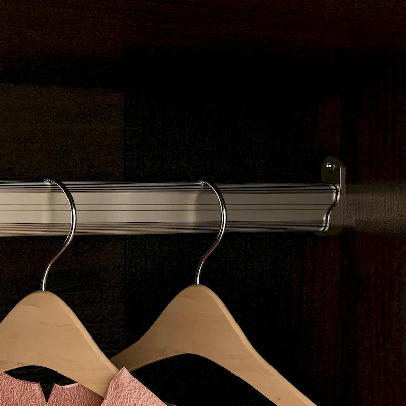 Wardrobe Armoire Wooden Closet with Mirror 4 Doors 2 Drawers