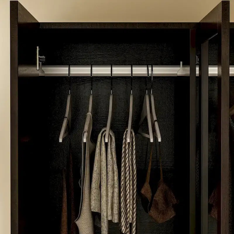 Wardrobe Armoire Wooden Closet with Mirror 4 Doors 2 Drawers