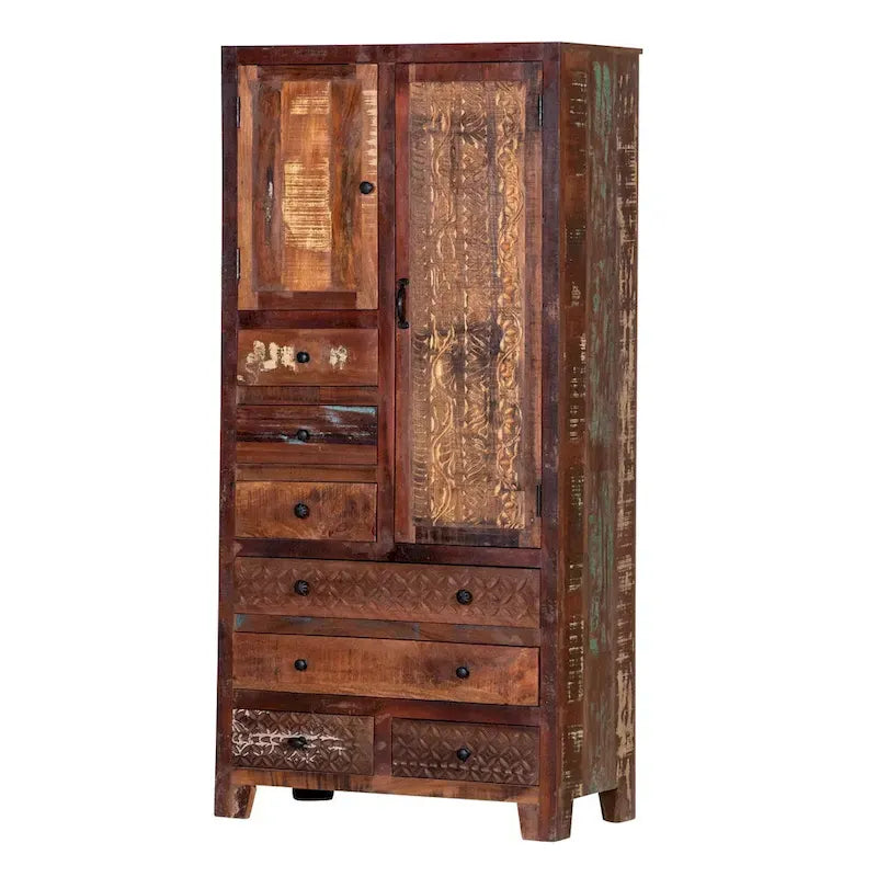 Solid Wood Freestanding Wardrobe Cabinet
