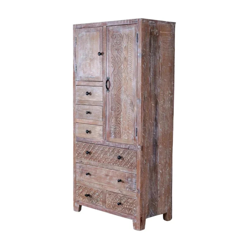 Solid Wood Freestanding Wardrobe Cabinet
