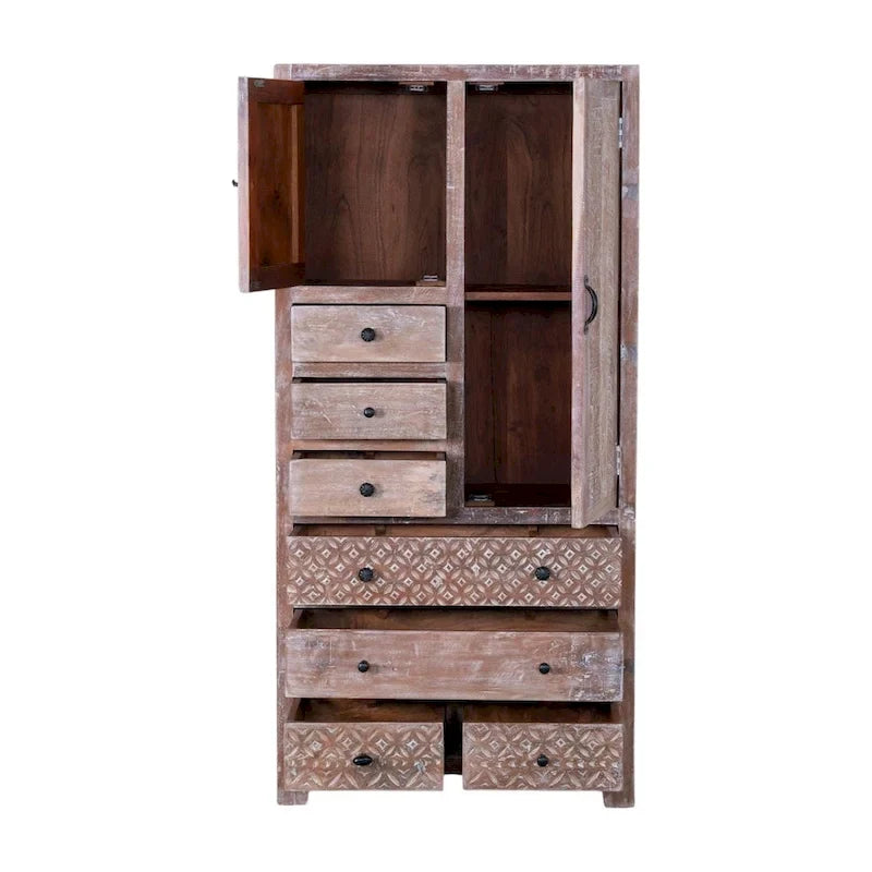Solid Wood Freestanding Wardrobe Cabinet