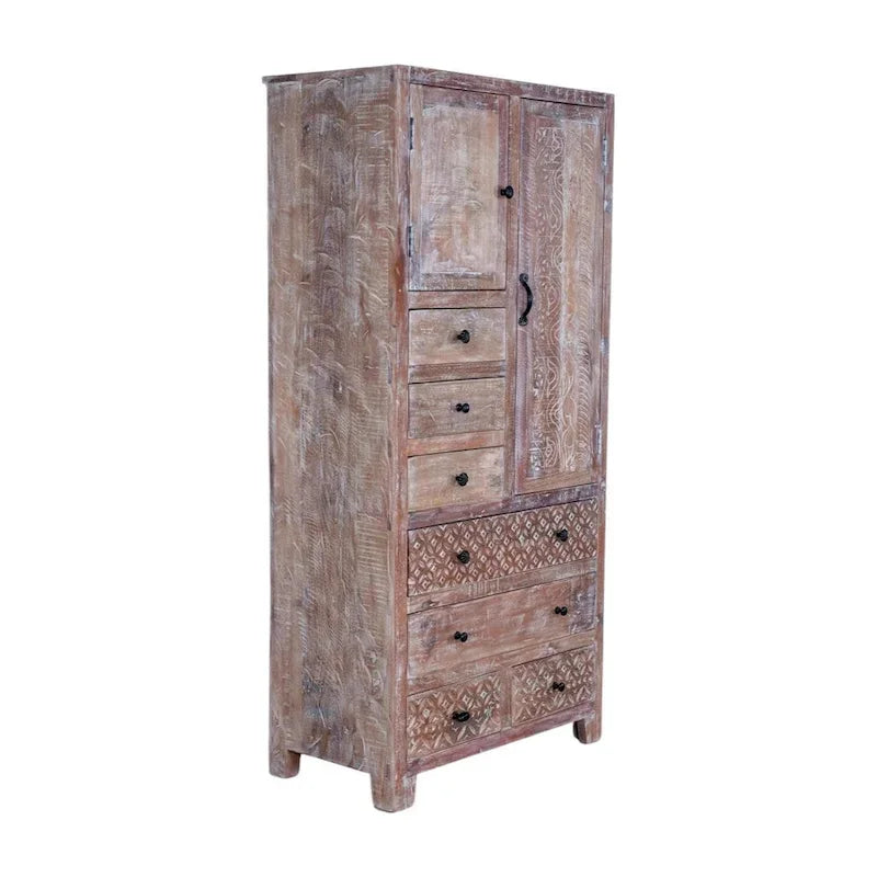 Solid Wood Freestanding Wardrobe Cabinet