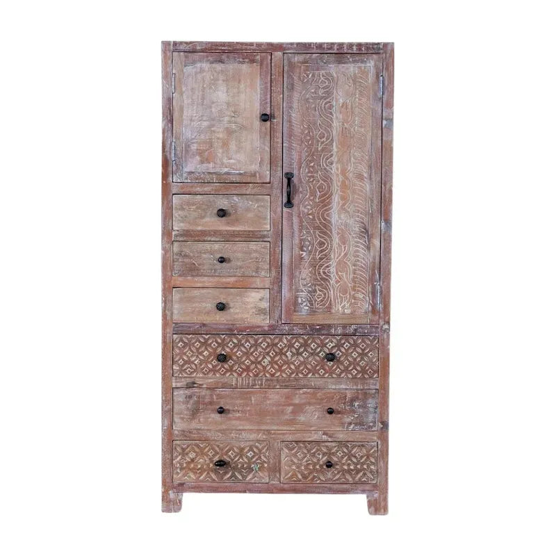 Solid Wood Freestanding Wardrobe Cabinet