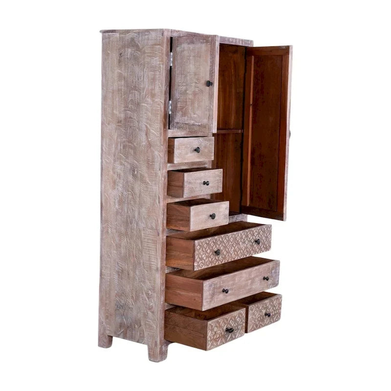 Solid Wood Freestanding Wardrobe Cabinet