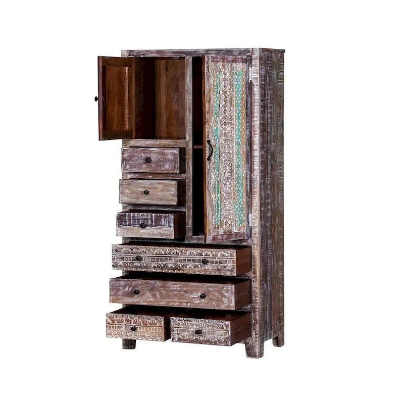 Solid Wood Freestanding Wardrobe Cabinet