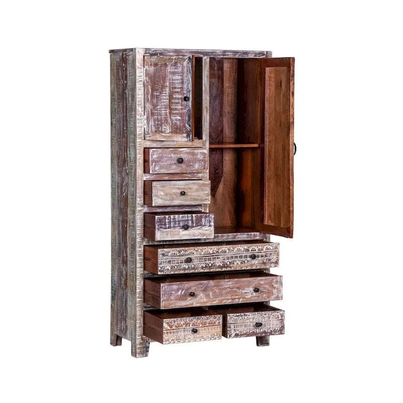 Solid Wood Freestanding Wardrobe Cabinet
