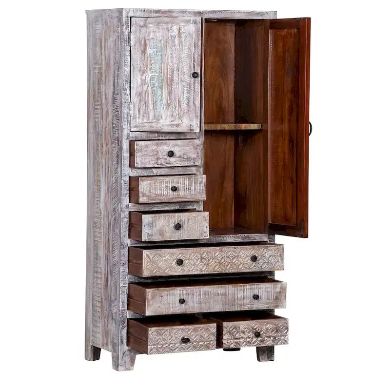 Solid Wood Freestanding Wardrobe Cabinet