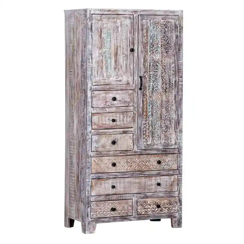 Solid Wood Freestanding Wardrobe Cabinet