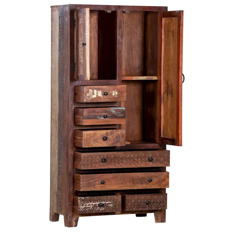Solid Wood Freestanding Wardrobe Cabinet