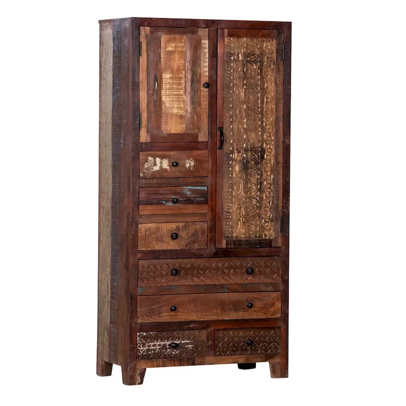 Solid Wood Freestanding Wardrobe Cabinet