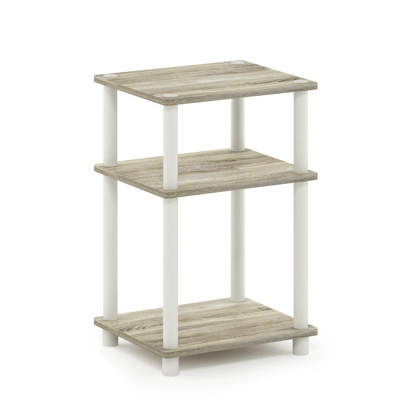 3-Tier End Table, Sonoma Oak/White