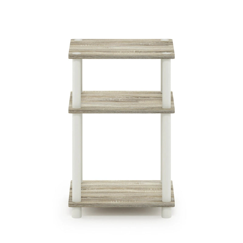 3-Tier End Table, Sonoma Oak/White