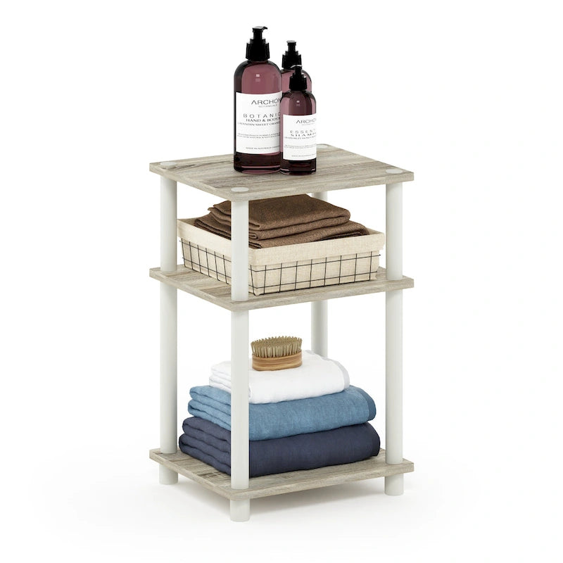 3-Tier End Table, Sonoma Oak/White