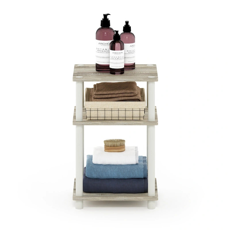 3-Tier End Table, Sonoma Oak/White