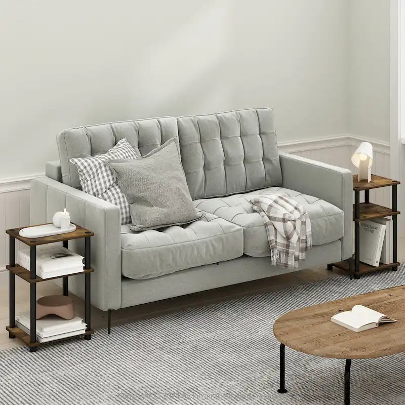 3-Tier End Table, Sonoma Oak/White