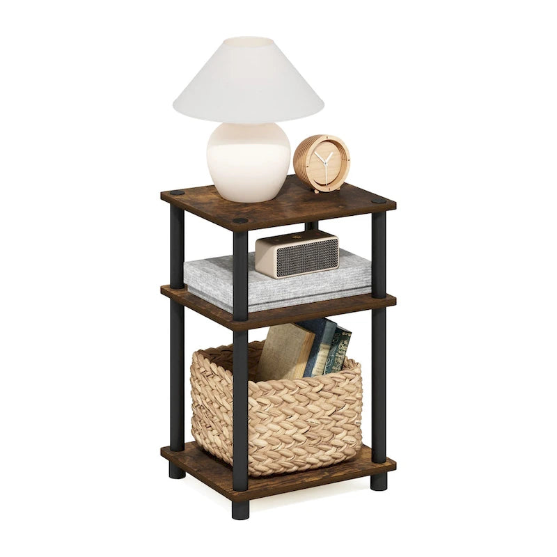 3-Tier End Table, Sonoma Oak/White