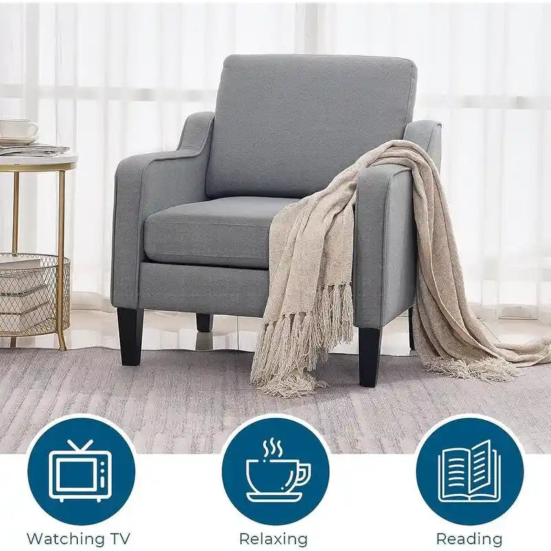 Mid Century Modern Fabric Accent Chair