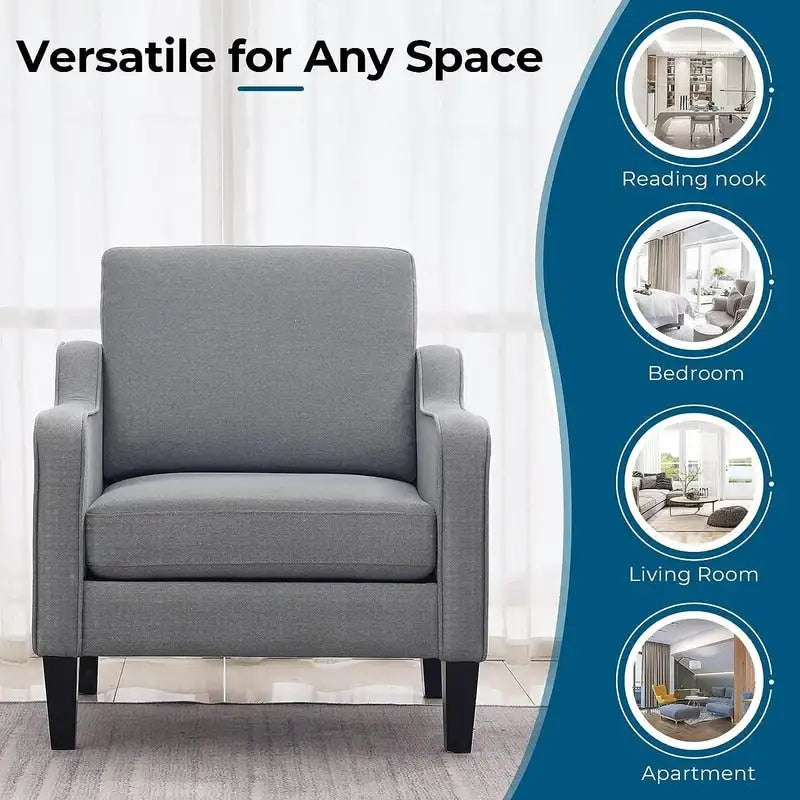 Mid Century Modern Fabric Accent Chair