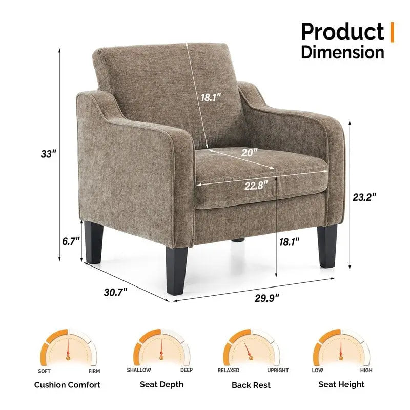Mid Century Modern Fabric Accent Chair