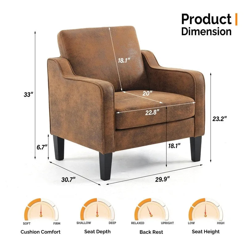 Mid Century Modern Fabric Accent Chair